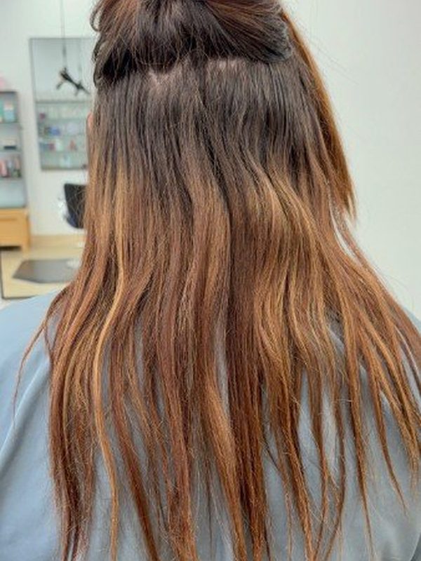 Before: uneven, brassy color with visible roots