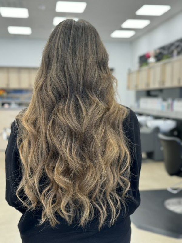 After: voluminous dimensional balayage